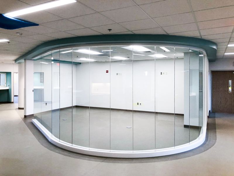 Curved Glass Office Partition