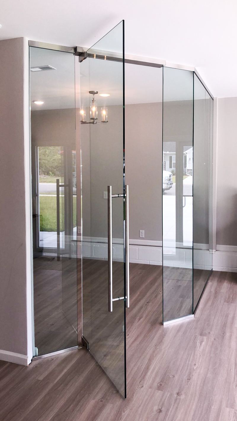 Frameless Shower with Warm Tile