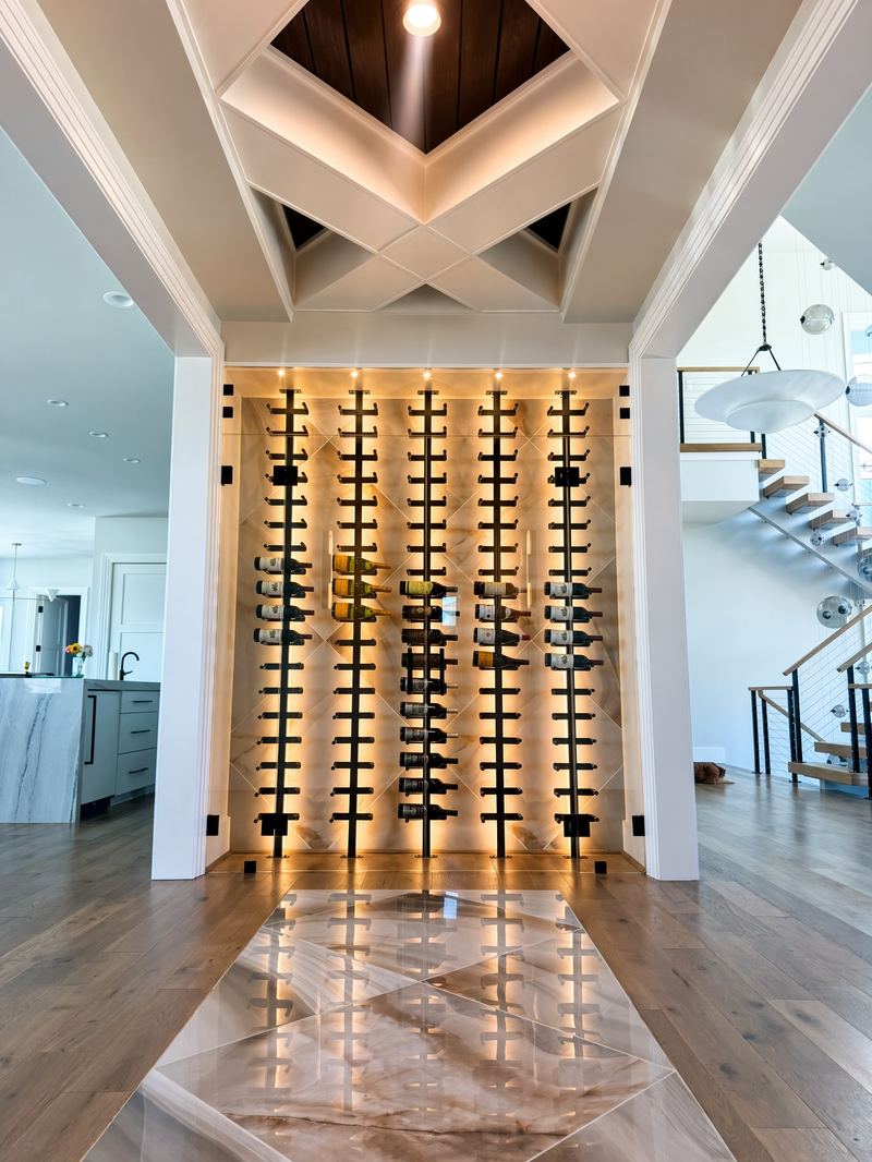 Backlit Glass Wine Wall