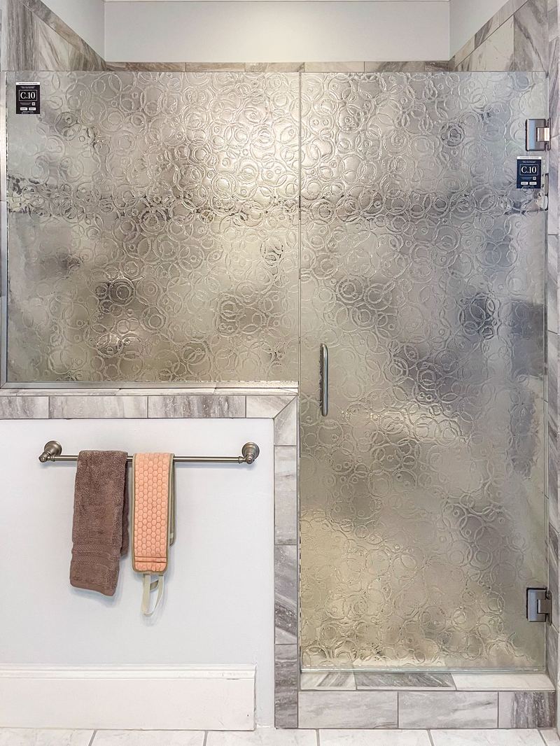 Textured Glass Shower Enclosure