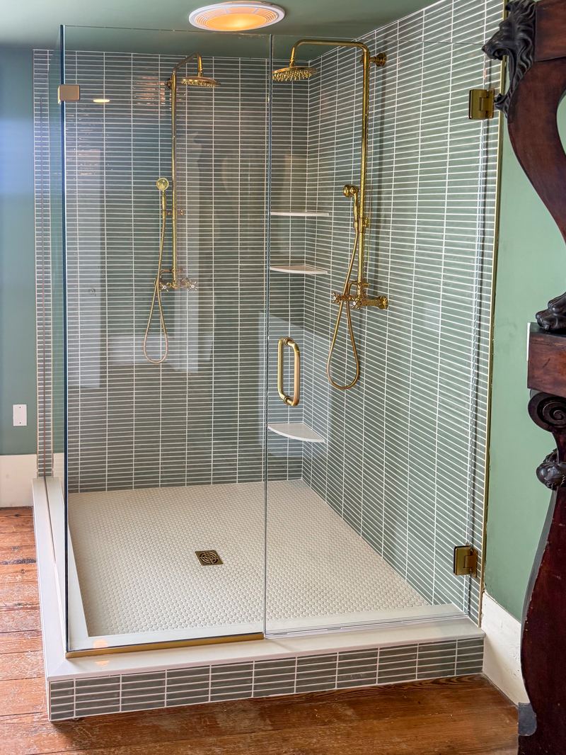 Green Glass Tile Shower