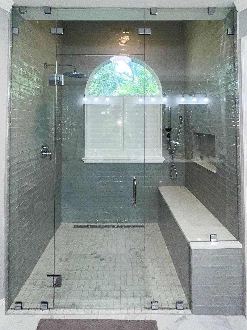 Frameless Shower with Bench