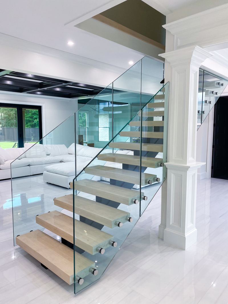 Glass Railings and Open Stair