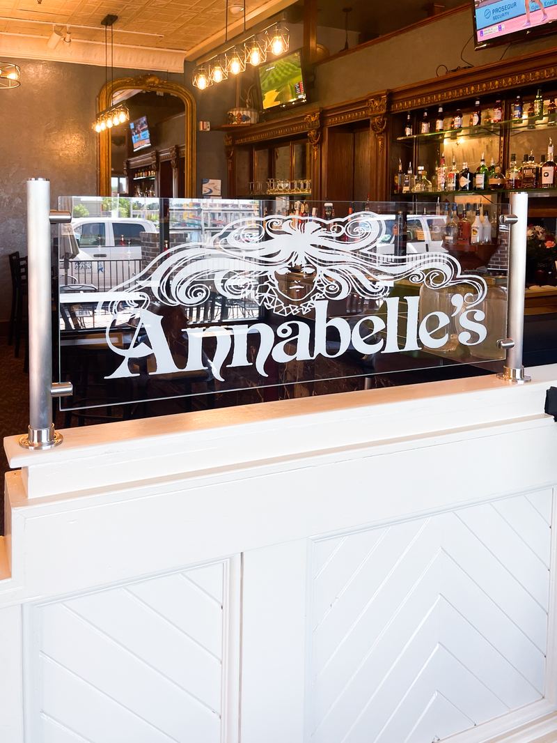Etched Glass Bar Partition