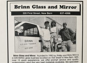 A 1991 newspaper advertisement for Brinn Glass and Mirror